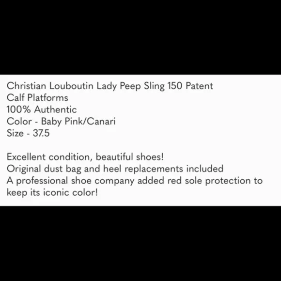Christian Louboutin Peep Toe Slingback Heels-37.5 - Picture 9 of 9